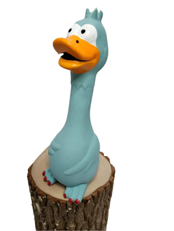 Duck Squeeky Blue Rubber Dog Toy