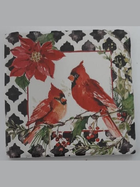 4x4"-Christmas Cardinal Tile Coaster