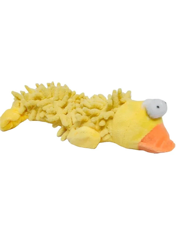 Duck Shag Dog Toy Yellow