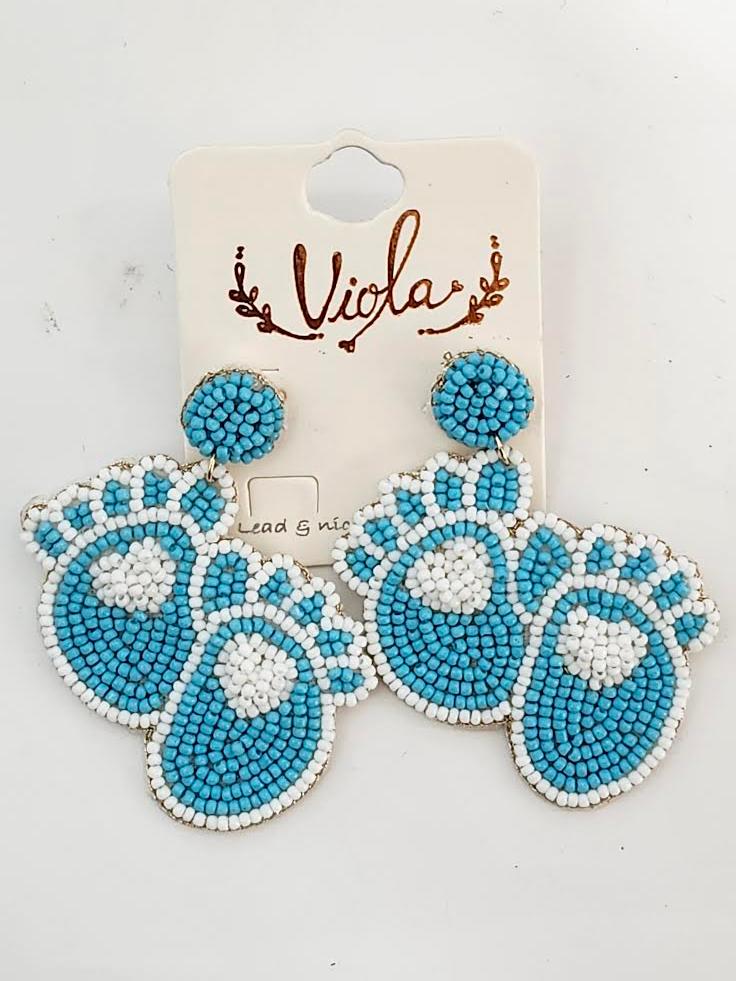 Earing's Boy Foot Prints Blue RT136070BL