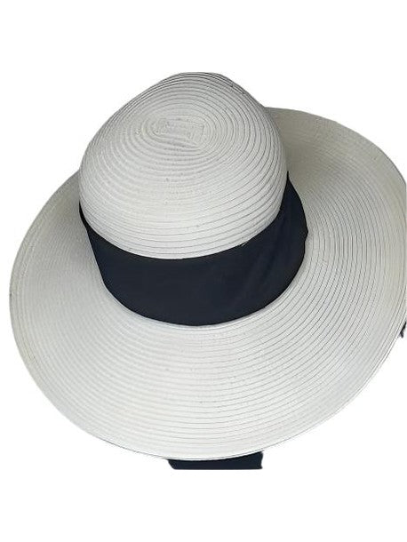 Hat - Biege-Floppy-Black Head Band-Women's-hh2383d