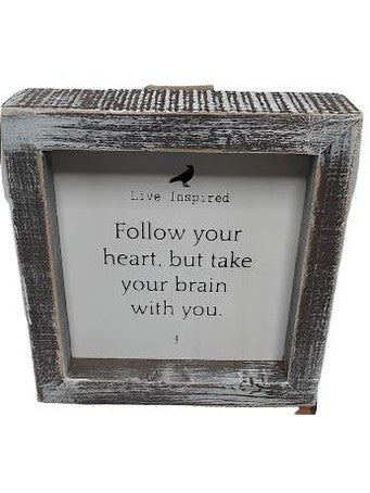 Wood Picture Frame - Follow Your Heart-5x5"