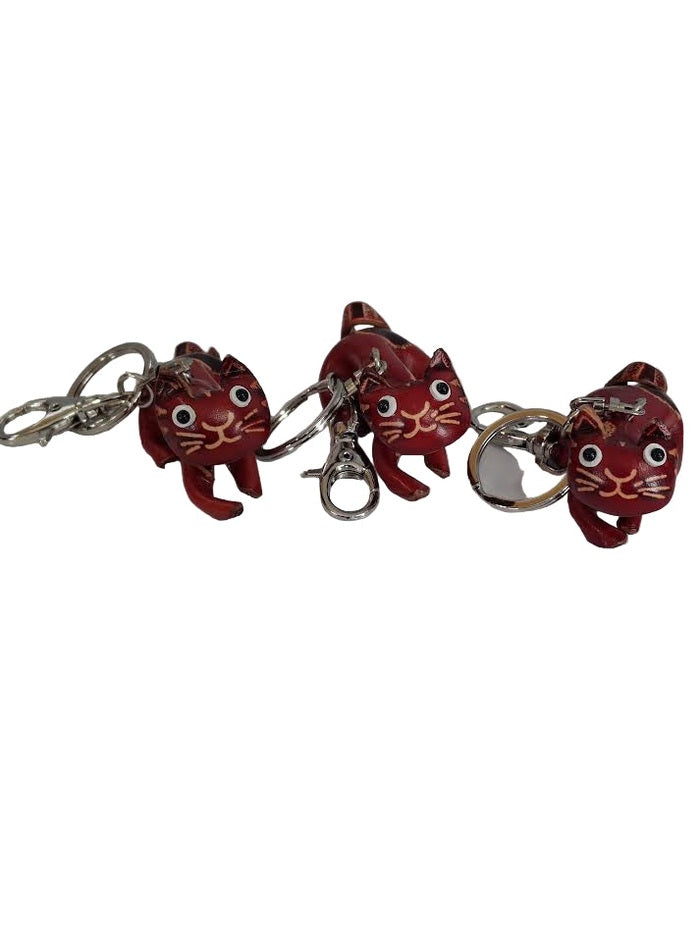 Key Chain Red Cat Leather KC4088