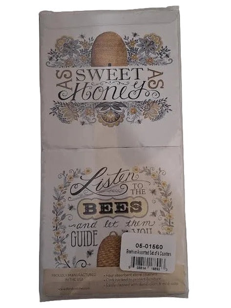 Highland Home-Coaster Beehive 4Pk 4x4" Ceramic 05-01560