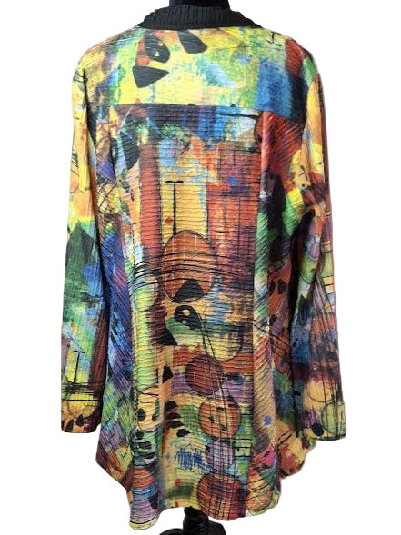 Jacket Multi Colored Long Sleeve Zipper Front Women's Gr6704f648