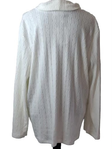Top Pull Over Ivory Cowl Neck Knit 627-8018