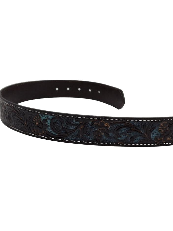 Belt Black/Turquoise Leather Women's Leather American Bison Abb14-2622
