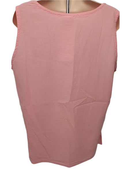 Top S-1265 Pleated Tank-Pink-Women's