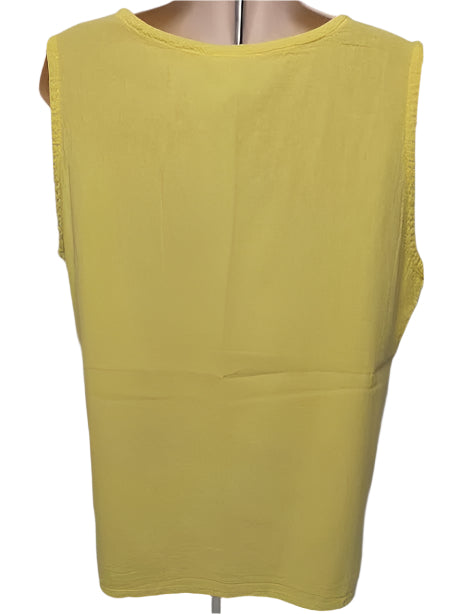 Top S-1265 - Pleated Tank-Yellow-Women's