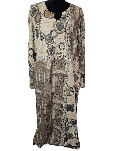 Dress Pullover Cooper Waffle Mocha Long Sleeve Crew Neck Women's D448Wkm