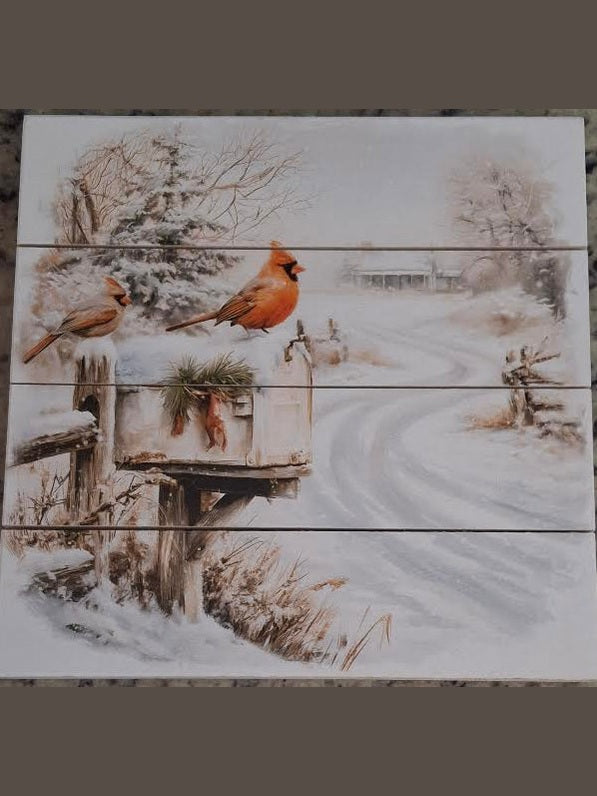 Pallet Picture Christmas Snow Scene 2 Styles 10"x10" 1010PA