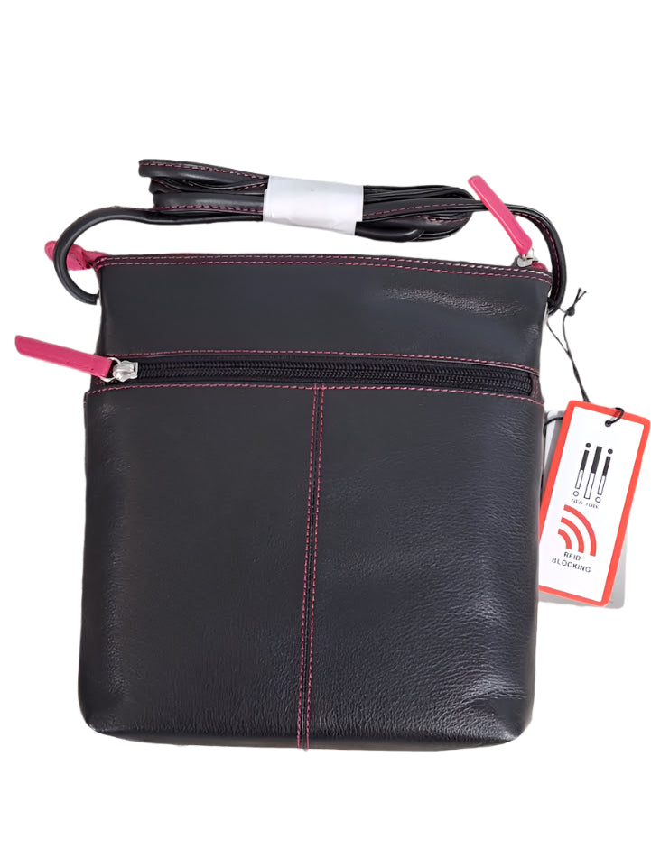 Crossbody Patch Work Midi Sac Black Lights Leather 6661 Bag