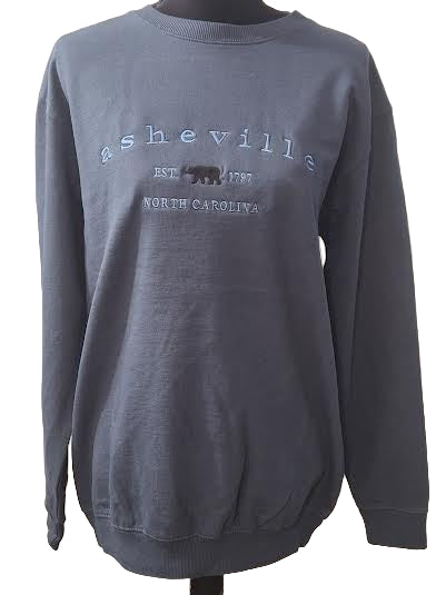 Sweatshirt Asheville Logo Crewneck Embroidered Denim Blue /Blue Logo