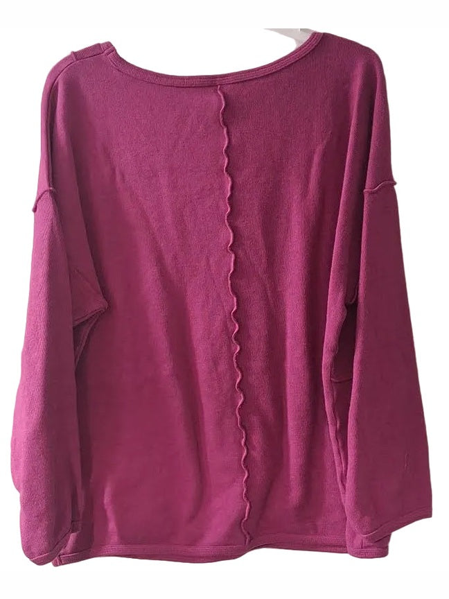 Sweater Pullover Jazzberry Burgundy Long Sleeve Women's B370