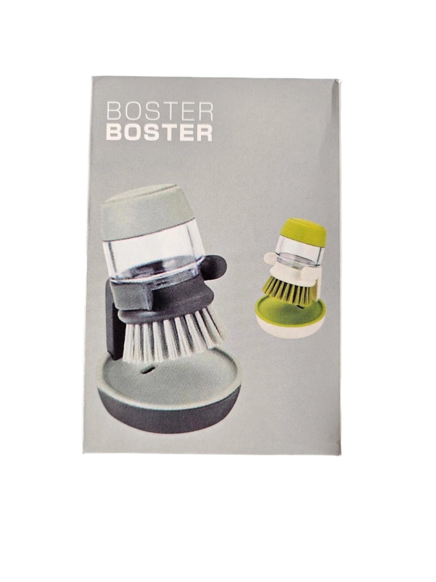 Soap Dispenser with Brush and Holder - Green or Grey