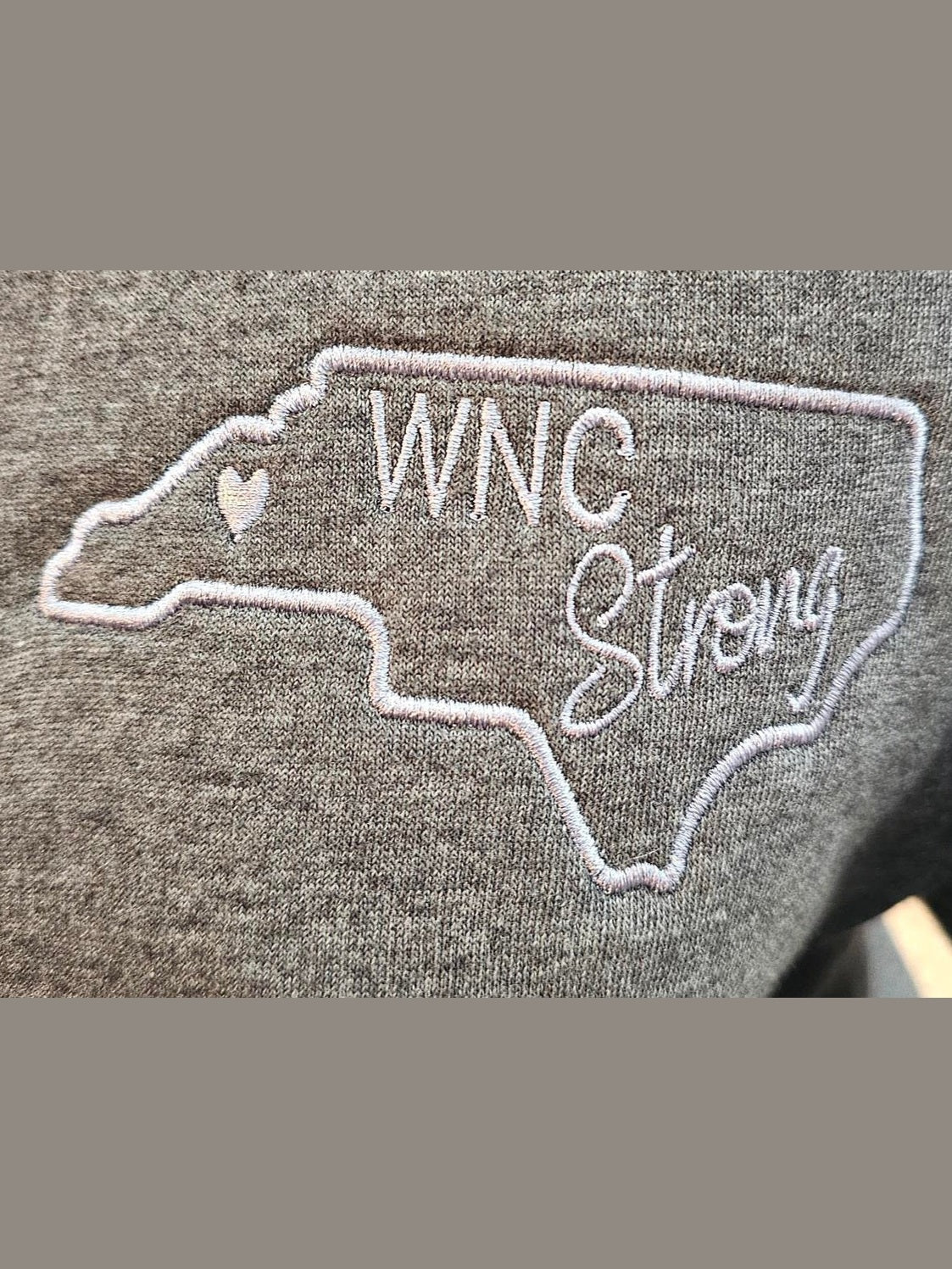 Sweatshirt WNC Logo Crewneck Embroidered Charcoal with logo on chest 1 color Embroidery
