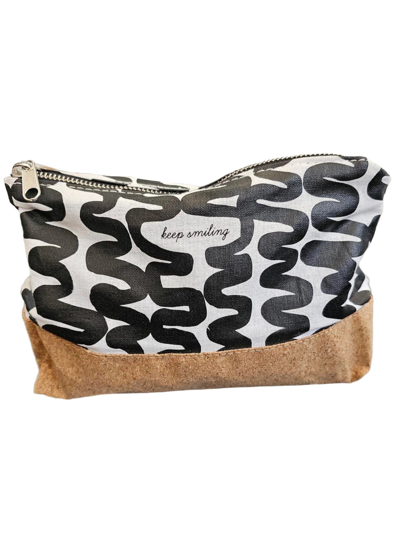 Cosmetic Zipper bag Keep Smiling Half Cork 129388