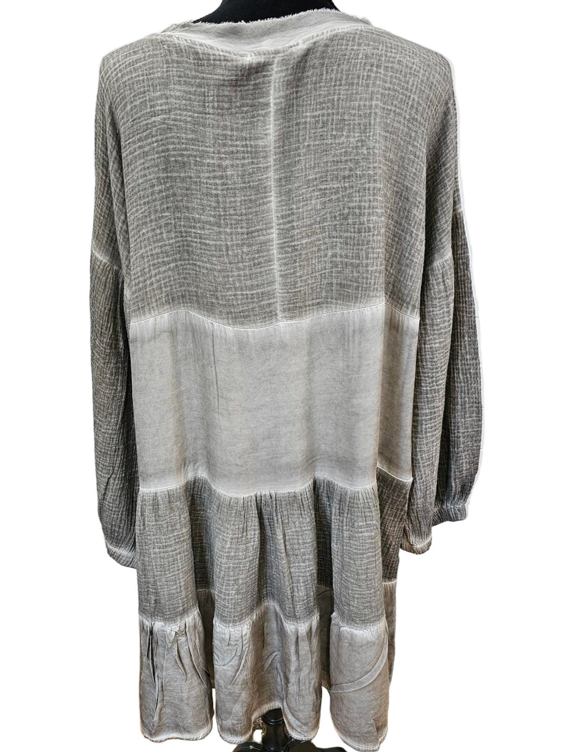 Dress Tiered Cotton Warm Taupe some Silk 81020