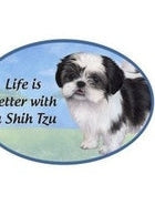 Car Magnet Black/White Shih Tzu Dog 1001-87B