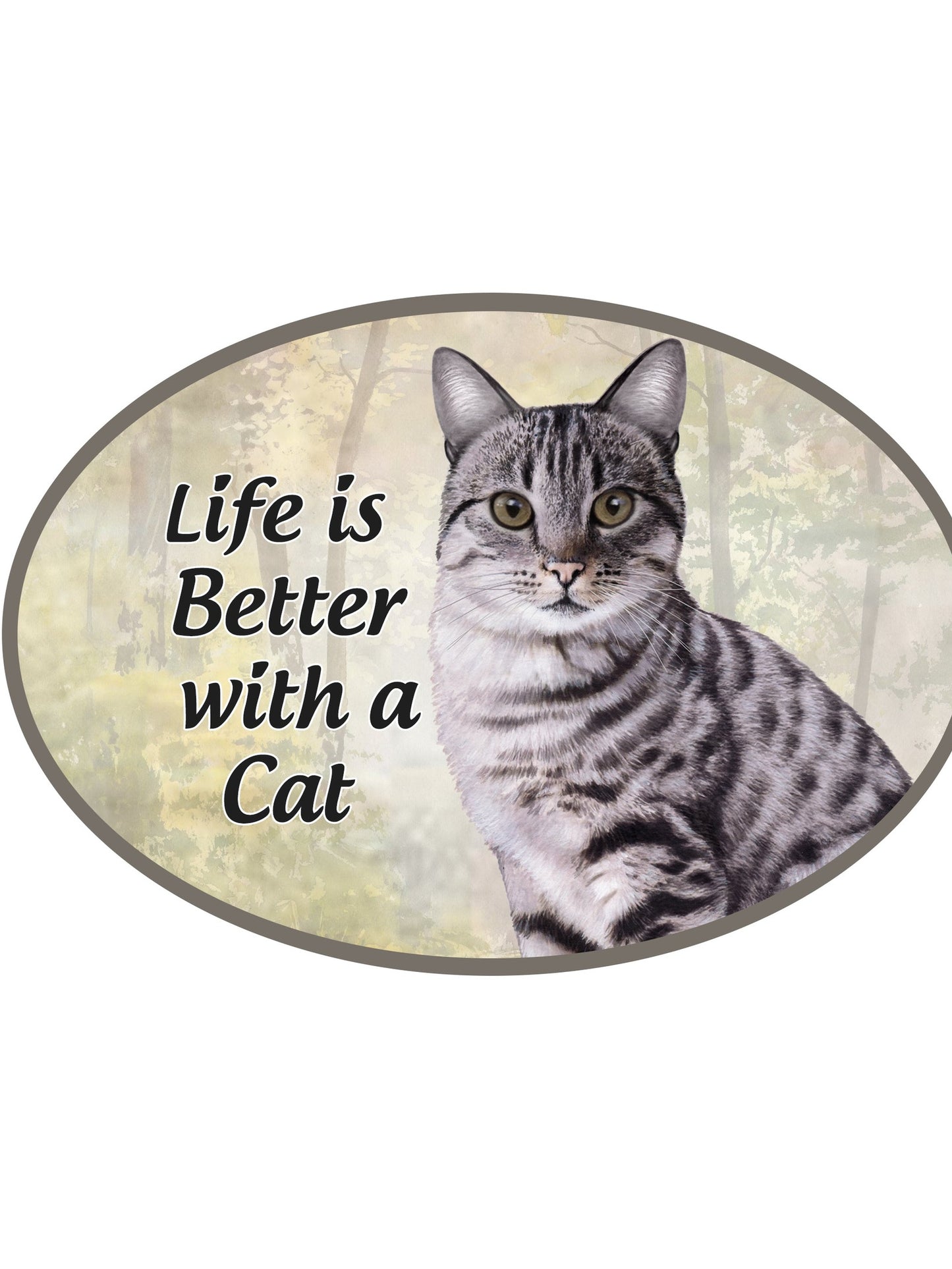 Car Magnet Grey Tabby Cat 1002-9