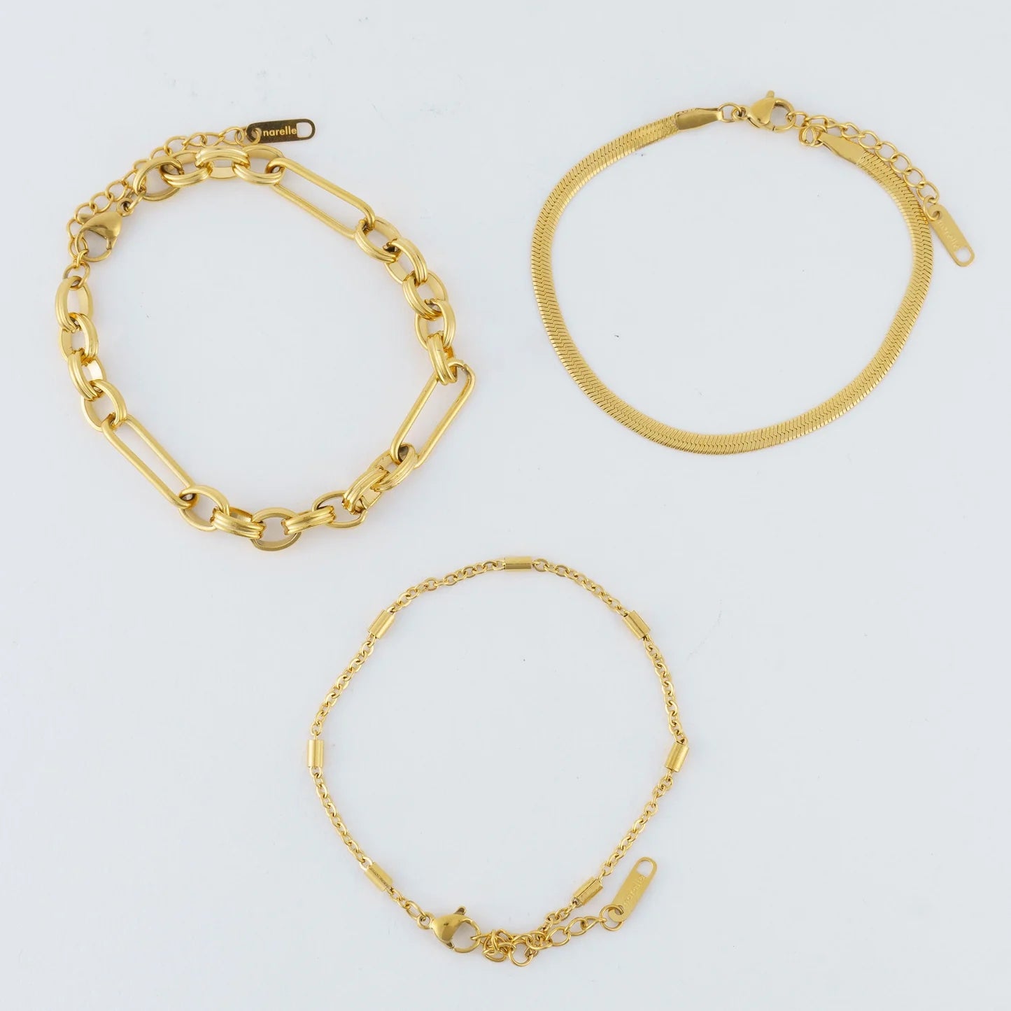 Bracelet Snake Chain Gold 3pc Women's 10038