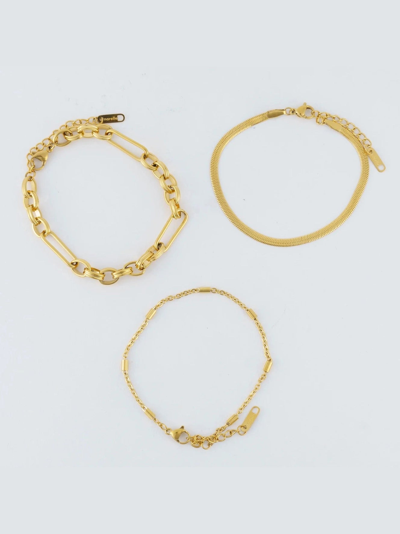 Bracelet Snake Chain Gold 3pc Women's 10038