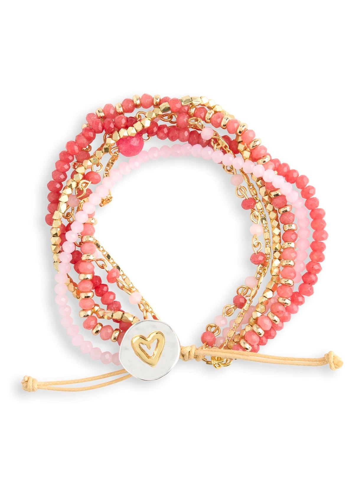 Demdaco-Bracelet Beaded Love Blush Pink 7" 1004670475