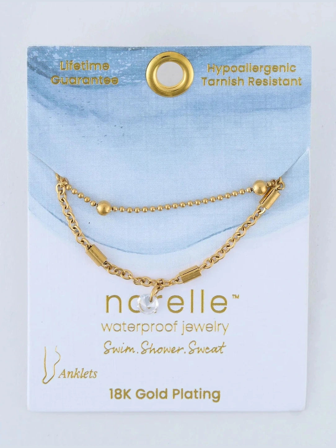 Anklet Dainty Multi Row Chain Gold Waterproof Women's 10048