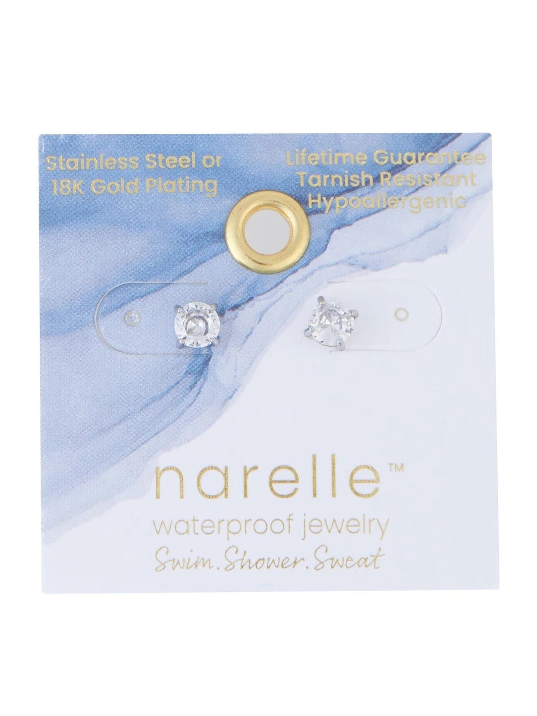 Howards- Earring Zirconia Stud Silver 5mm Round Waterproof Women's 10706