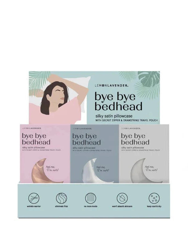 Pillow Case Silky Satin 3 Colors Bye Bye Sleepy Head Lemon Lavender Llp-224