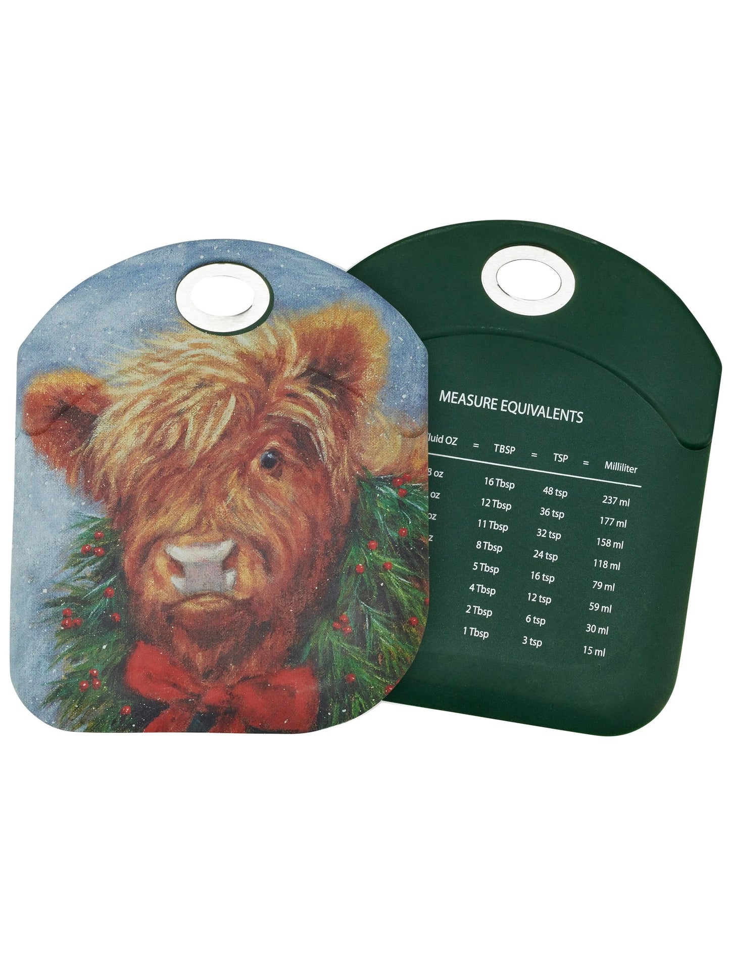 Bowl Scraper Christmas Highland Cow 4" x 4.75" 118376