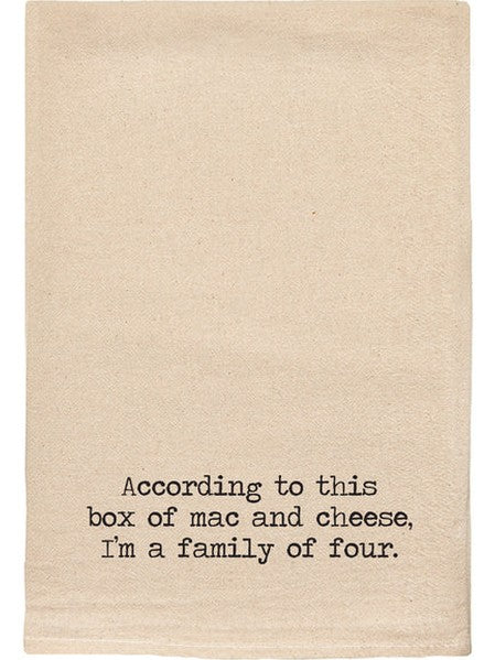 119 T Towels - According to this Box of Mac & Cheese