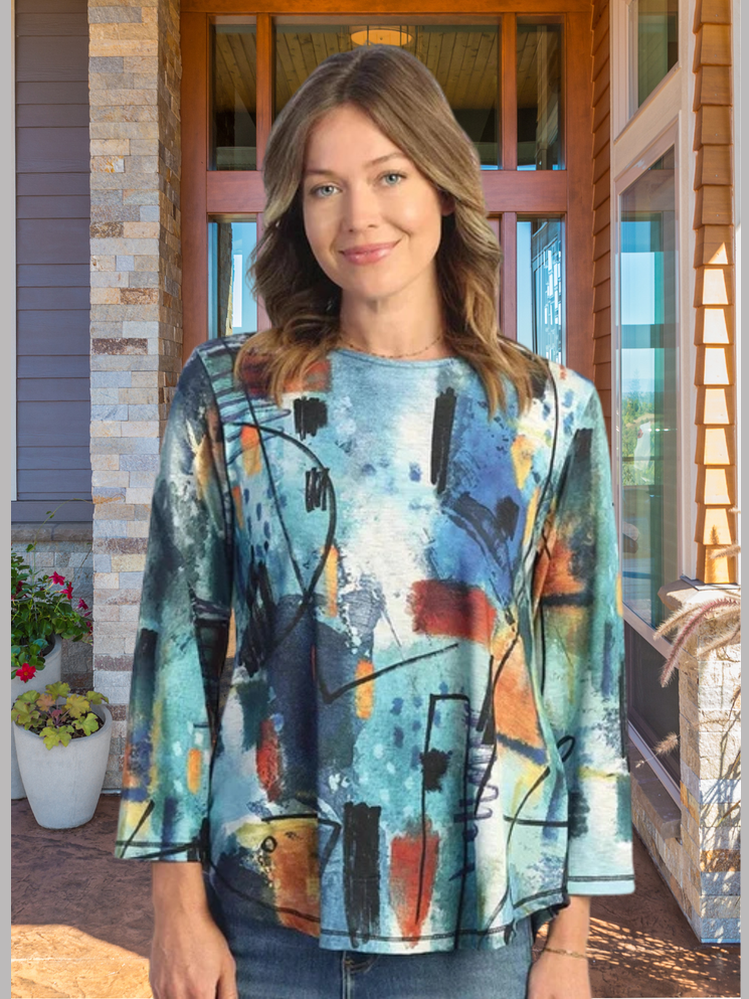 PS3-1740 - Women's Multi Serenade Round Neck Tunic