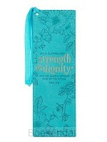 Bookmark Strength & Dignity Teal Faux Leather Bmf121