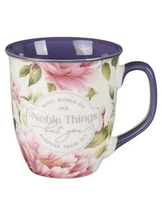 Mug Noble Things Proverbs 31:29 Pink/Blue Floral Mug1225