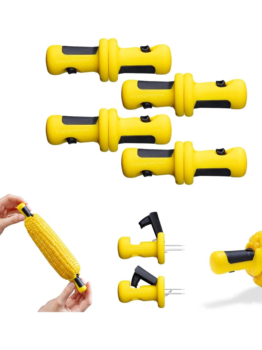 Lock Horn Corn Cob Holders Yellow DFLC6759