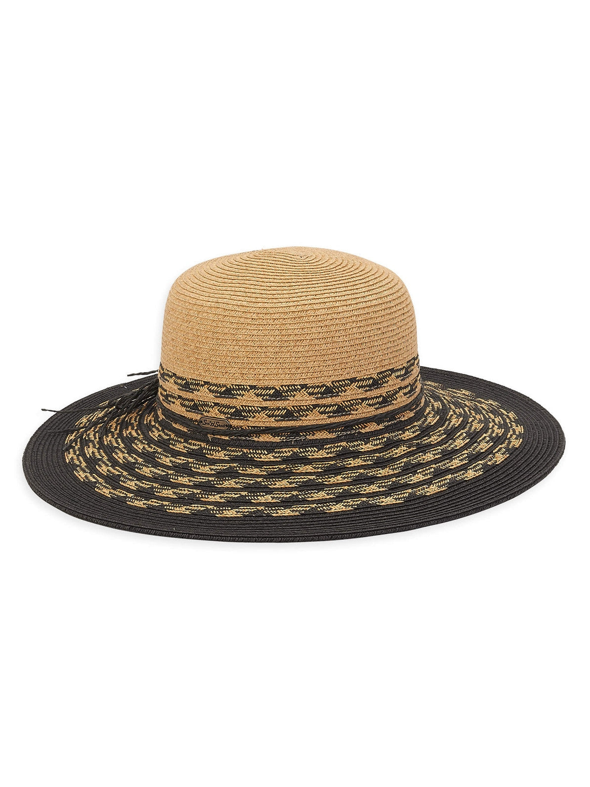 Hat - Black-Paperbraid FloppyBrim-Women's-Hh2527B