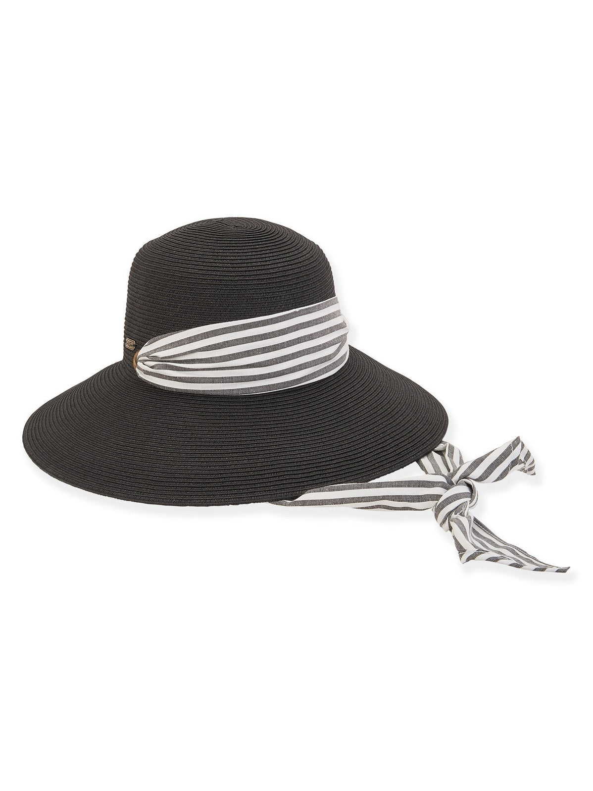 Hat Black Paperbraid Bucket Brim Women's HH2648B