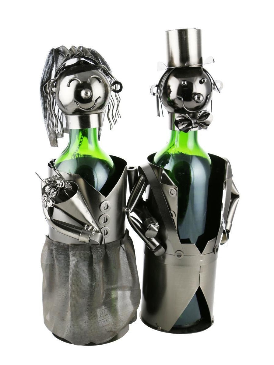 Bottle Holder Bride & Groom Metal Zb860