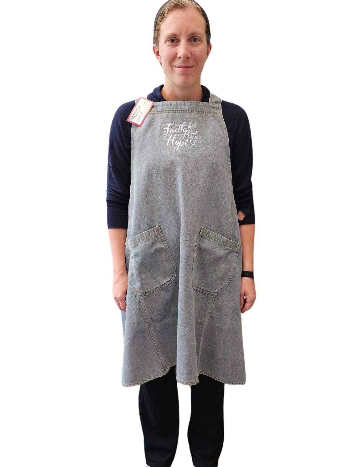 Aprons Unisex Utility Kitchen Denim Faith, Hope, Love