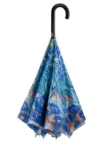 Umbrella - Reverse Close -Van Gogh Irises -20206rc