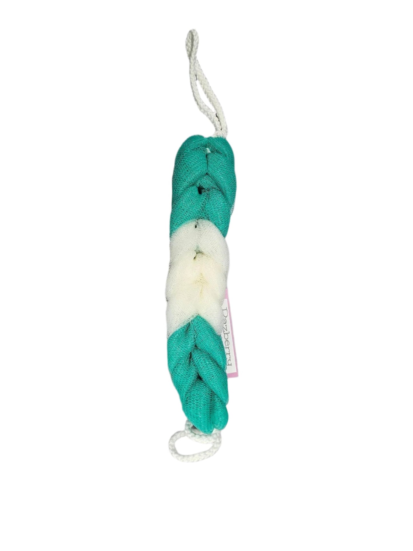 Green/White Long Stretch Rope Shower Scrubber