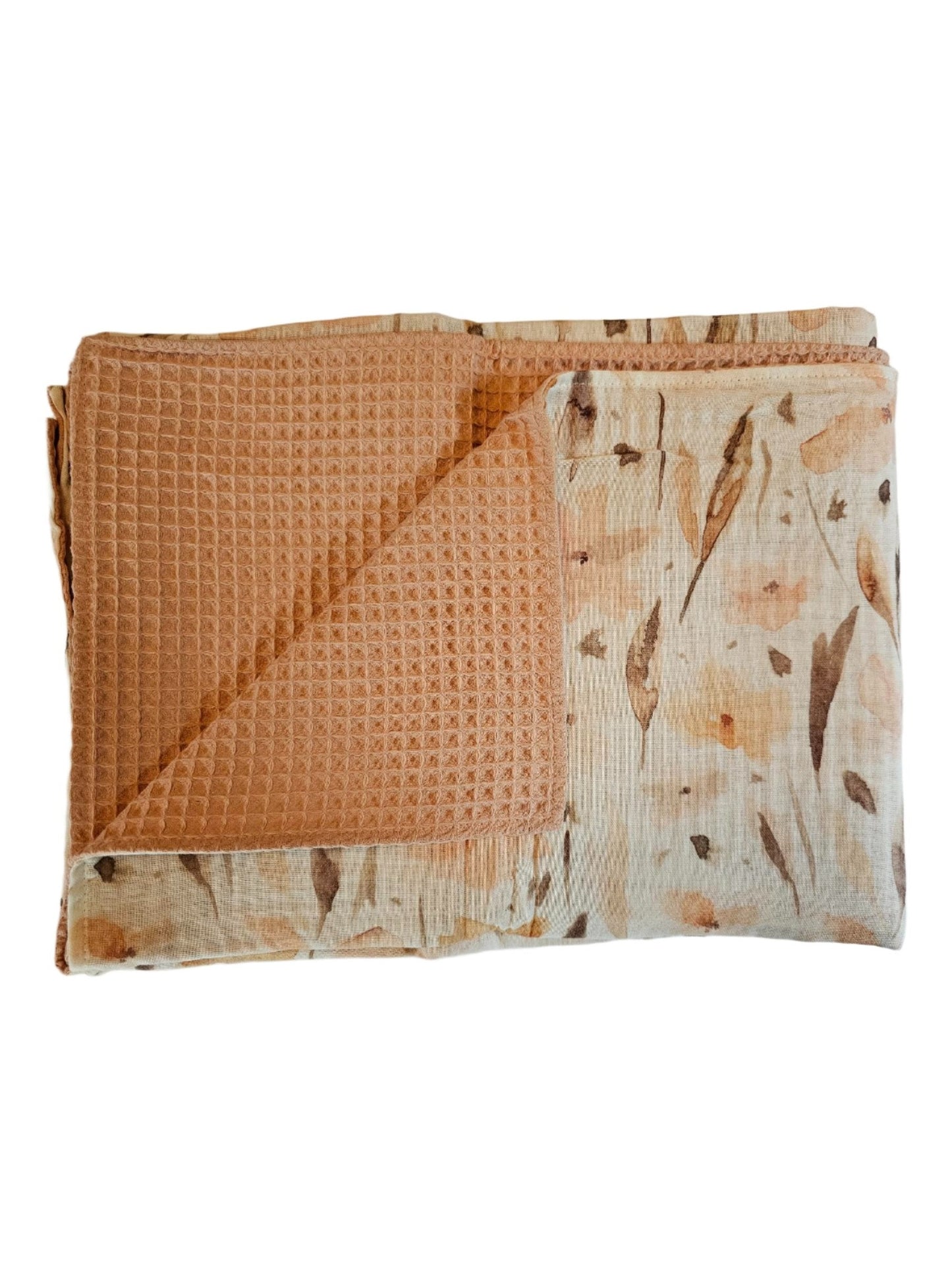 Baby Blanket - Muslin Waffle - Peach Watercolor