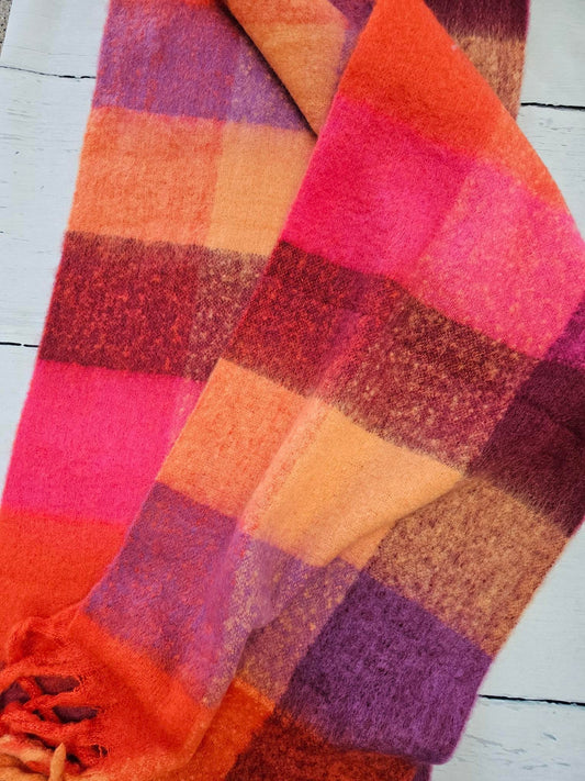 Women's Super Soft Warm Scarf -Purple, Orange, pink Multi 