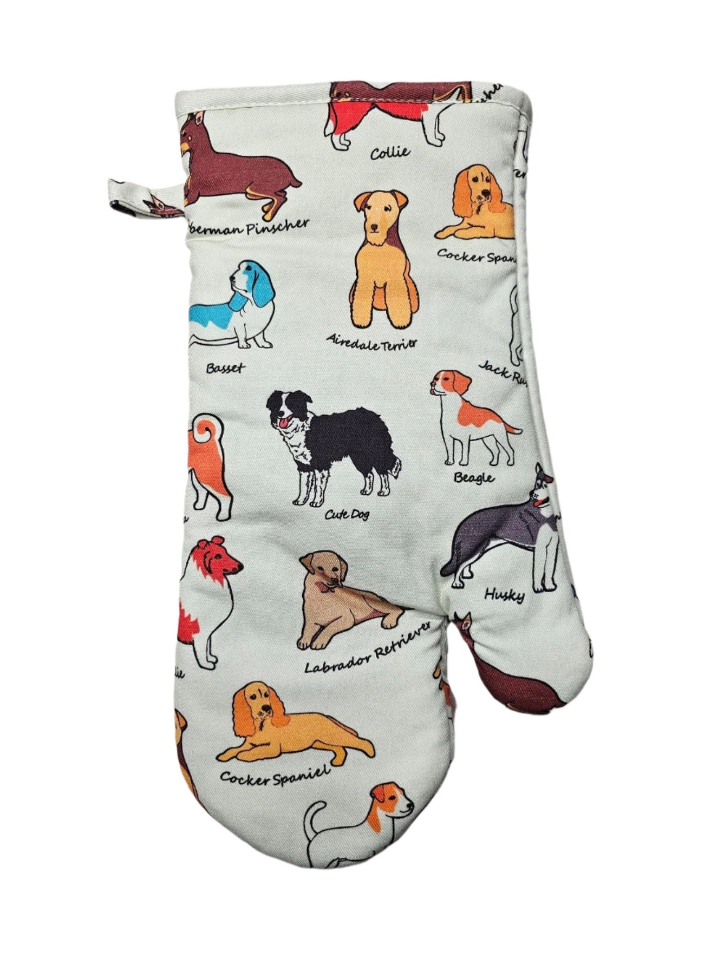 Oven Mitt - Dogs with Names - Cream