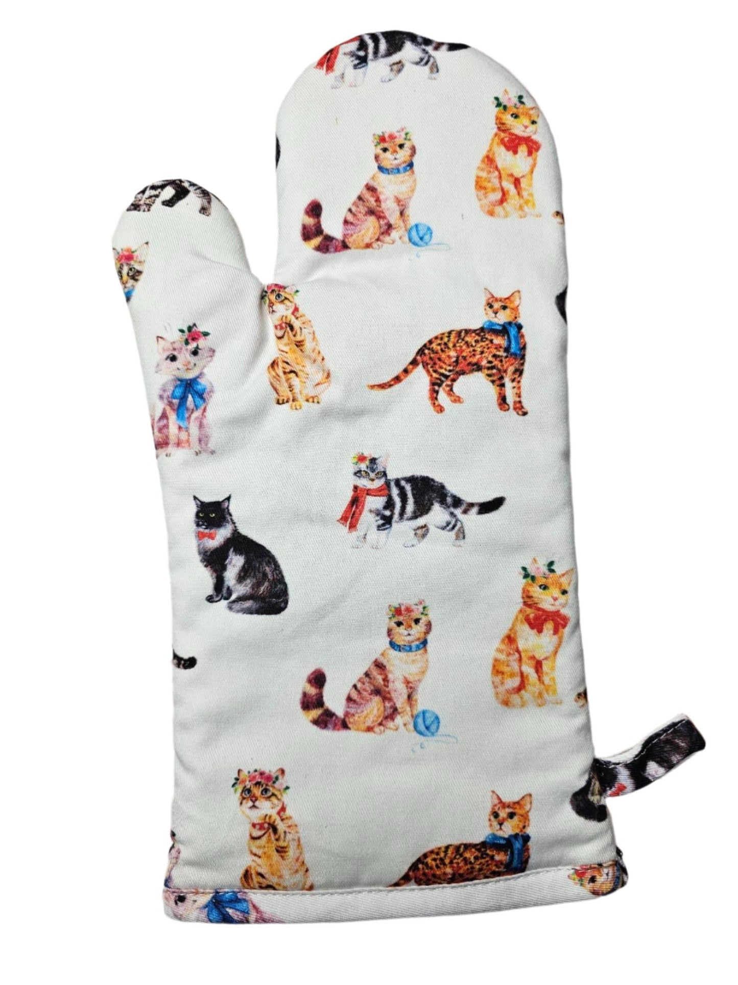 Cat Oven Mitt - Cream