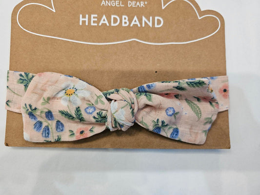 Headband - child  - 12-24 month- guaze- peach flower 