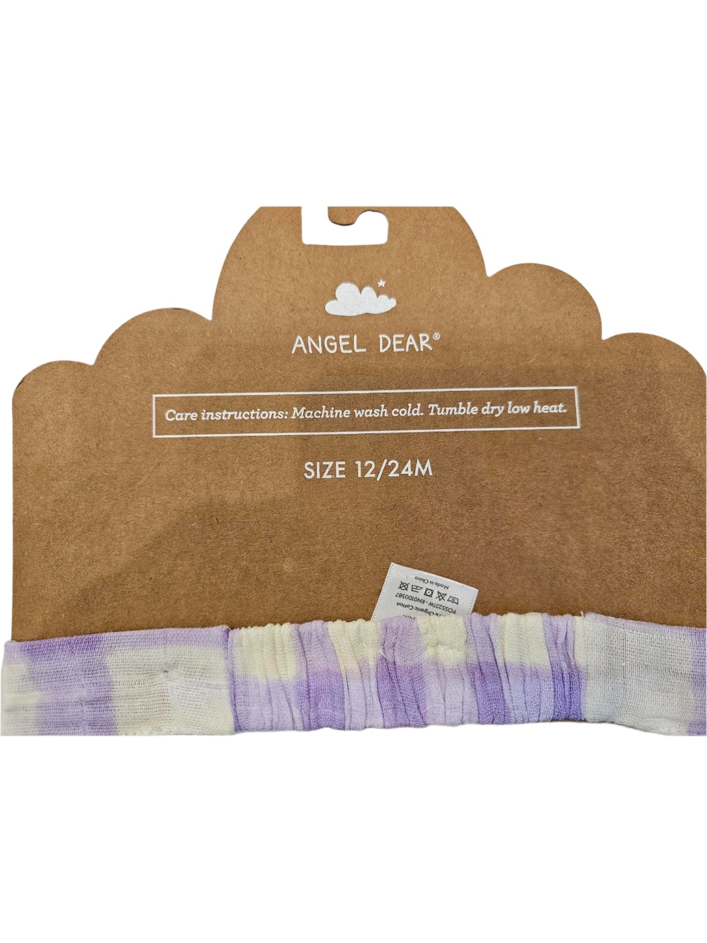 Head band- gauze - 12 -24 month - purple gingham