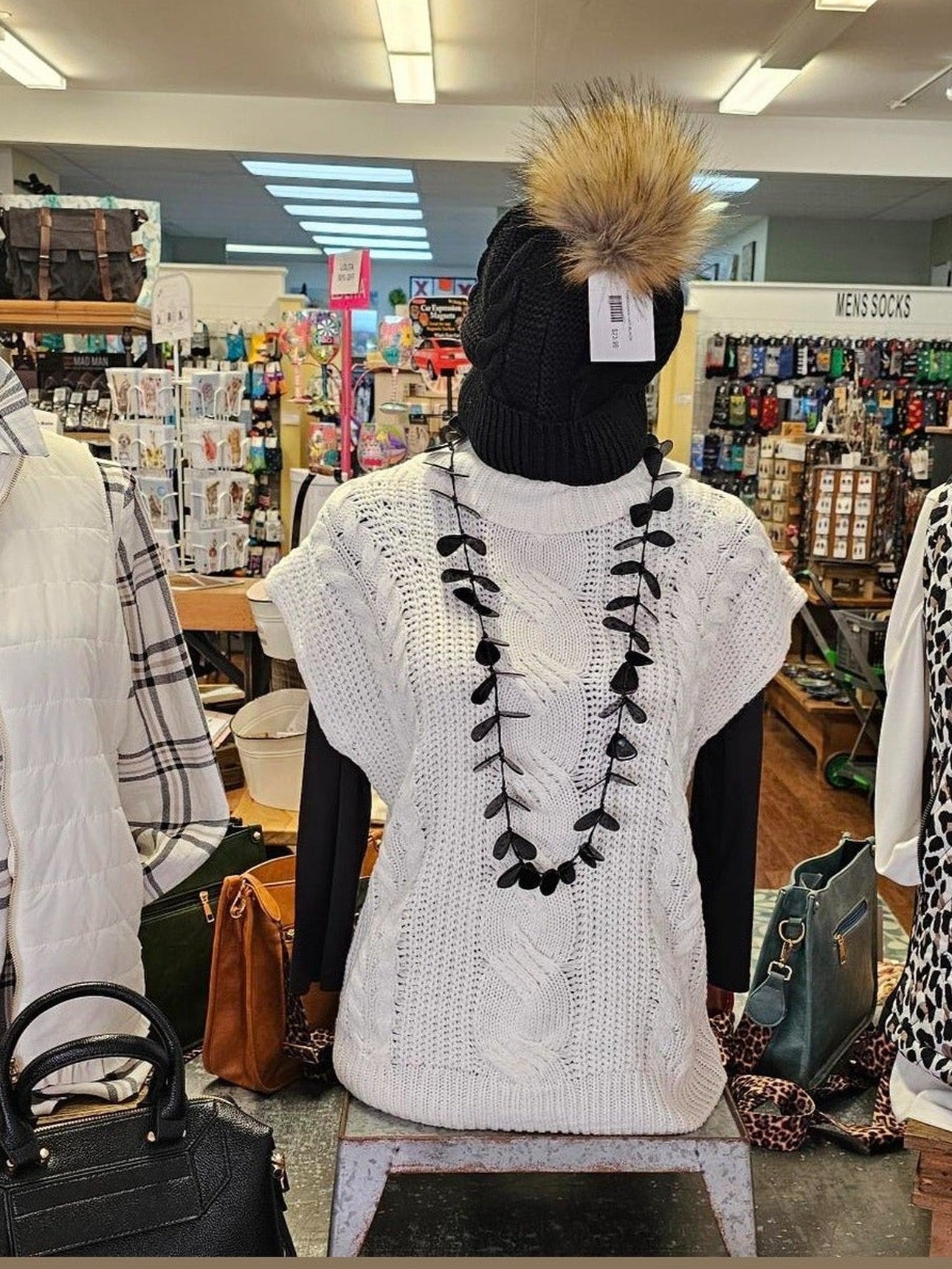 Sweater White Turtle Neck Sleeveless Knit Women's M14209km