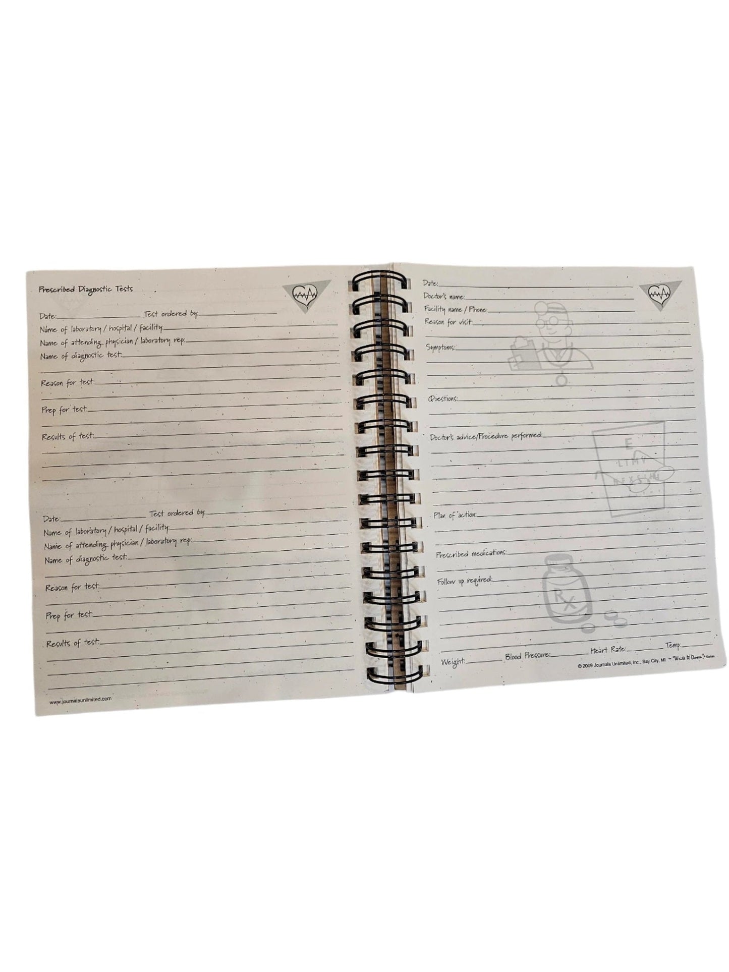 Journal Notebook Health A Medical Journal Spiral Bound 7.5'x 9"Ju-73